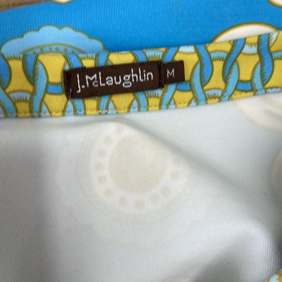 JMcLaughlin Blue/Gold Pattern Top/Tunic Size Medium - Picture 11 of 11
